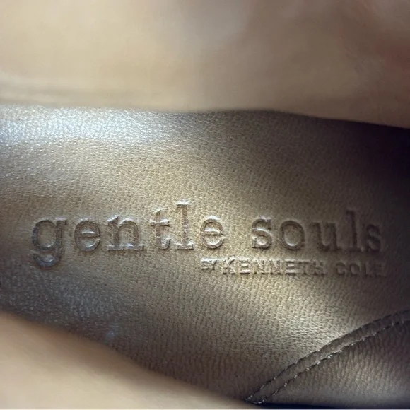 Kenneth Cole Ankle Boots Distressed Brown Silver Metallic Chunky Heel Size 8.5 - Picture 13 of 16